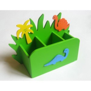 Dřevěný stojan na tužky a pastelky Dino