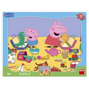 PEPPA PIG SI HRAJE 12 deskové tvary Puzzle