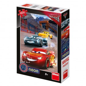 CARS 3: VÍTĚZNÉ KOLO 100XL neon Puzzle NOVÉ