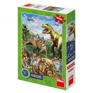 SVĚT DINOSAURŮ 100XL neon Puzzle NOVÉ