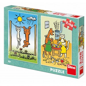 PEJSEK A KOČIČKA 2x48 Puzzle NOVÉ