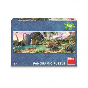 DINOSAUŘI U JEZERA 150 panoramic Puzzle