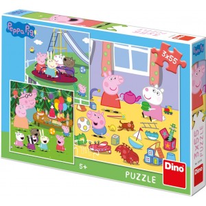 PEPPA PIG NA PRÁZDNINÁCH 3x55 Puzzle NOVÉ